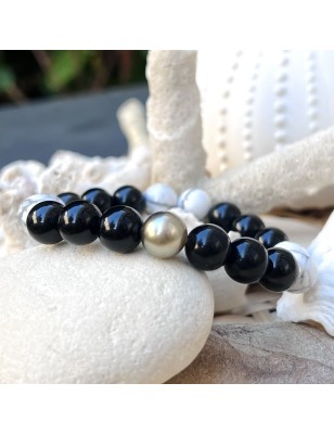 stone and tahitian pearl men bracelet price