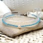Bracciale con pietra di apatite naturale e perle d'acqua dolce