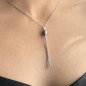 Saori - Collana in argento sterling 925 con perla blu cerchiata