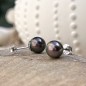 Metetini - Tahitian Pearl Silver Ear Studs