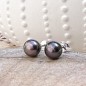 Metetini - Tahitian Pearl Silver Ear Studs