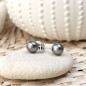 Heiura - Tahitian pearls sterling silver earrings
