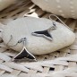Boucles d'Oreilles Argent Rhodié Raie Manta Coprah