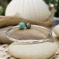 Larimar - Tahitian Pearl Rhodium Silver Bangle
