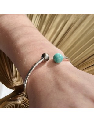 Ларимар - Браслет из серебра с родиевым покрытием и таитянским жемчугом