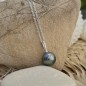 Peacock Blue 11,49mm Tahitian Pearl Pendant