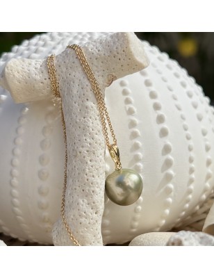 prix pendentif or perle tahiti lagon vert