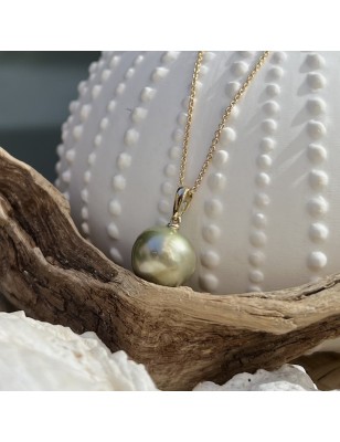 prix pendentif or perle tahiti lagon vert
