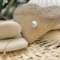 Collana in oro 18 carati con perla bianca di Tahiti