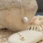 Collana in oro 18 carati con perla bianca di Tahiti