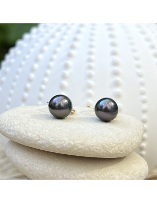 Boucles d'oreilles or 18 carats véritables perles de Tahiti prix