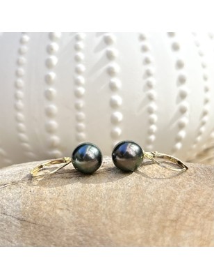 real Tahitian pearl 18 carat gold earrings studs price