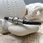 Maohiiri - Grey Tahitian Pearl Man Leather Bracelet