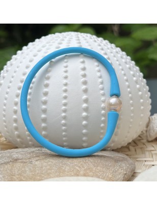 9,43mm Pink Freshwater Pearl Blue Bracelet