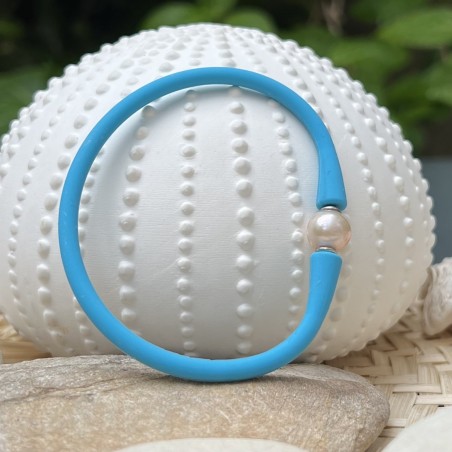 9,43mm Pink Freshwater Pearl Blue Bracelet