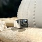 Tahitian Pearl Rhodium Silver Pearl Man Signet Ring