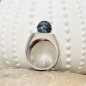 Tahitian Pearl Rhodium Silver Pearl Man Signet Ring