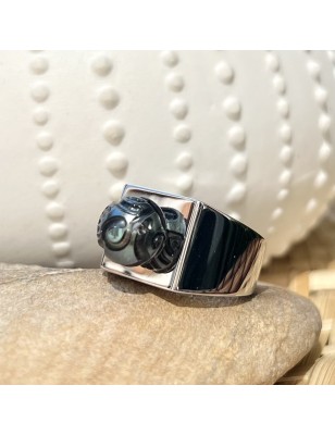 bague homme perle de tahiti prix perle gravée perles tahitiennes