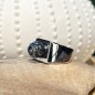 Tahitian Pearl Rhodium Silver Pearl Man Signet Ring