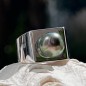 Honu - Tahitian Pearl Rhodium Silver Signet Ring