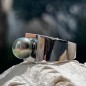 Honu - Tahitian Pearl Rhodium Silver Signet Ring