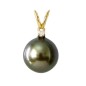 Anhänger aus 18 Karat Gold mit Diamant und Tahiti-Perle
