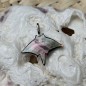 Tahitian Mother-of-pearl Manta Ray Rhodium Silver Pendant