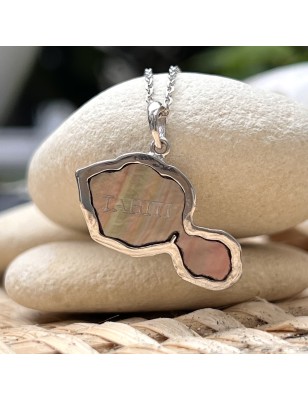 mother of pinctada pearl Tahiti map silver pendant price