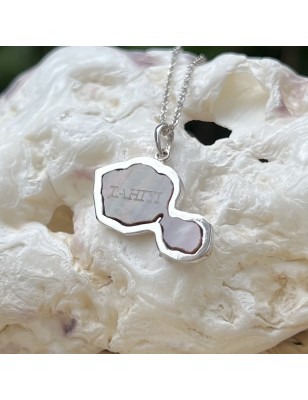 mother of pinctada pearl Tahiti map silver pendant price