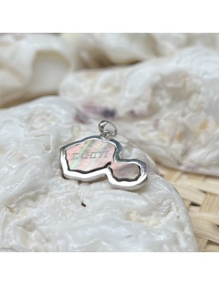 mother of pinctada pearl Tahiti map silver pendant price
