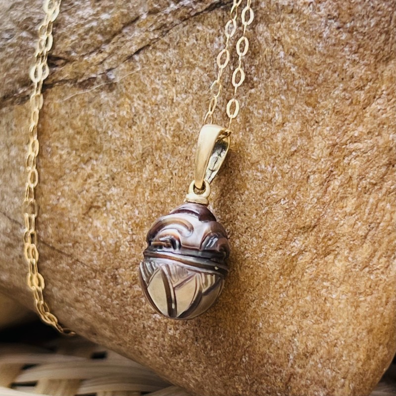 Colgante de oro 750 con perla rosa de Tahití