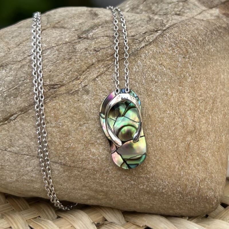 Savate - Pendentif Argent Rhodié et Nacre d'Abalone