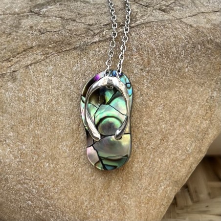 Savate - Abalone Rhodium Silver Savannah Pendant