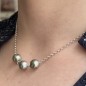 Cola - Collier Perles de Tahiti Grises - Argent Rhodié