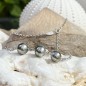 Cola - Three Tahitian Pearl Rhodium Silver Necklace
