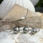 Cola - Three Tahitian Pearl Rhodium Silver Necklace