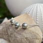 Cola - Three Tahitian Pearl Rhodium Silver Necklace