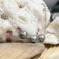 Cola - Three Tahitian Pearl Rhodium Silver Necklace