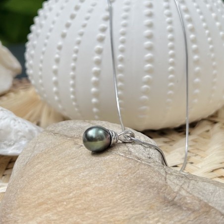 Isa - Tahitian Pearl Silver Necklace