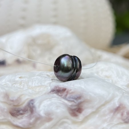 قلادة سوليتير من لؤلؤ تاهيتي باللونين الأزرق والوردي