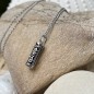 Health Tiki Pendant - Rhodium Silver - Black Agate