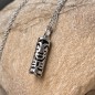 Health Tiki Pendant - Rhodium Silver - Black Agate