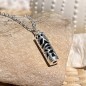 Equilibrium Tiki Pendant - Rhodium Silver - Onyx