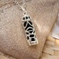 Equilibrium Tiki Pendant - Rhodium Silver - Onyx