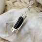 Equilibrium Tiki Pendant - Rhodium Silver - Onyx