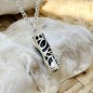 Equilibrium Tiki Pendant - Rhodium Silver - Onyx