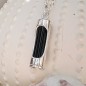 Harmony -  Tiki Pendant - Rhodium Silver - Onyx