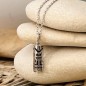 Strength Symbol Rhodium Silver Tiki Pendant