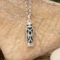 Strength - Onyx Rhodium Silver Tiki Pendant