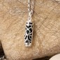 Strength - Onyx Rhodium Silver Tiki Pendant